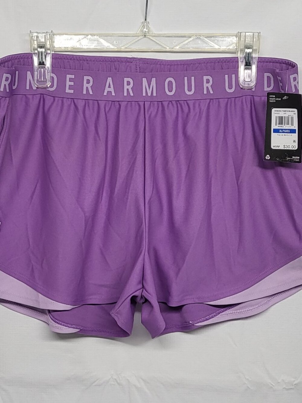 Under Armour Womens Play Up Shorts 3.0 Size XL Loose Activewear Purple NWT